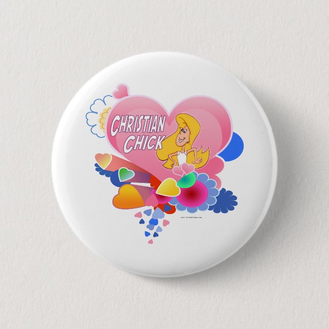 Christian Chick 6 Cm Round Badge (Front)