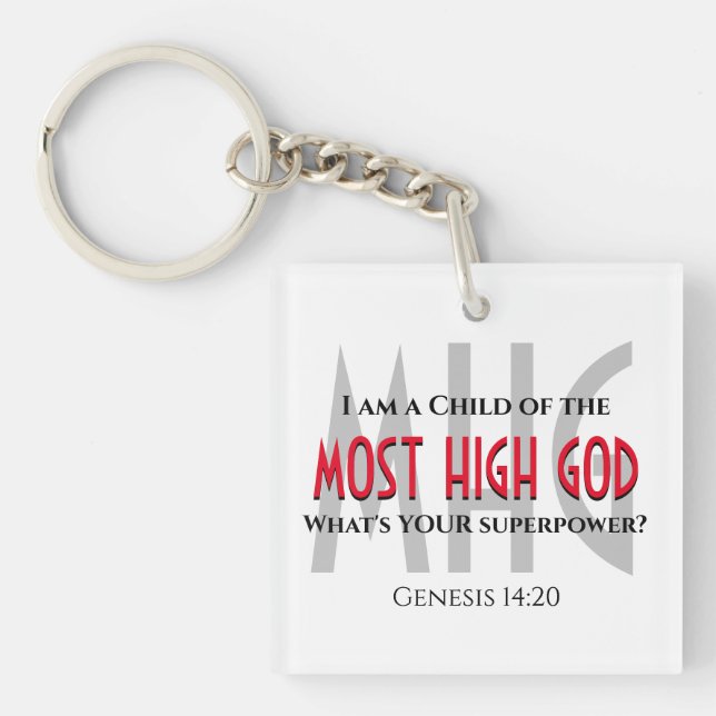 Christian CHILD OF MOST HIGH GOD Superpower Key Ring (Front)