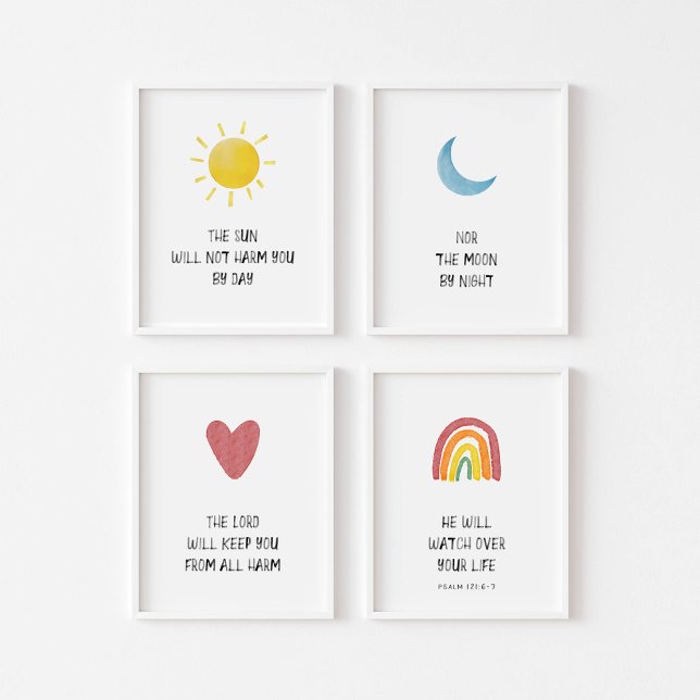 Christian children bible verse set of 4 print (Creator Uploaded)