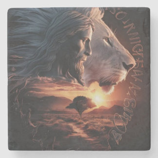 Christian Christ and The Lion Stone Coaster