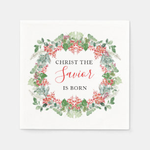 Christian Christ the Saviour is Born Christmas Napkin