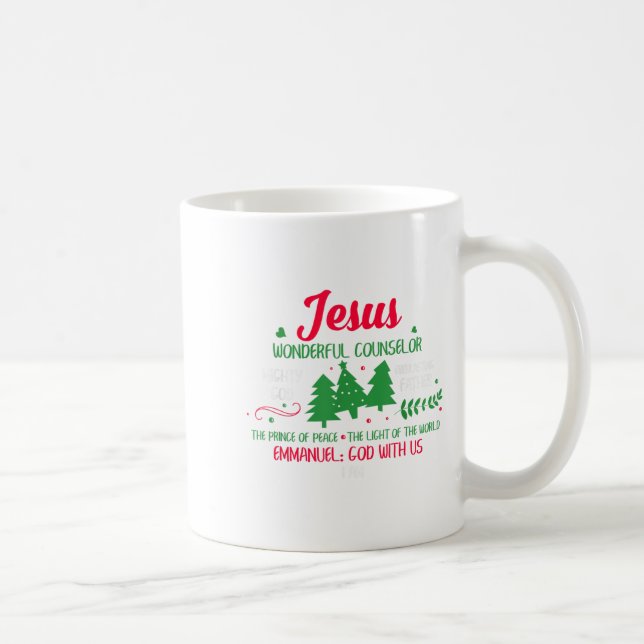 Christian Christmas Bible God With Us Jesus Tree  Coffee Mug (Right)