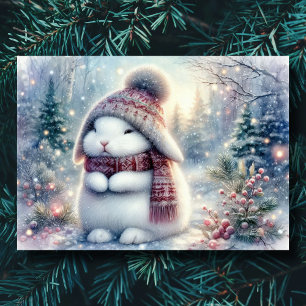 Christian Christmas Bunny KJV Bible Verse Holiday Card