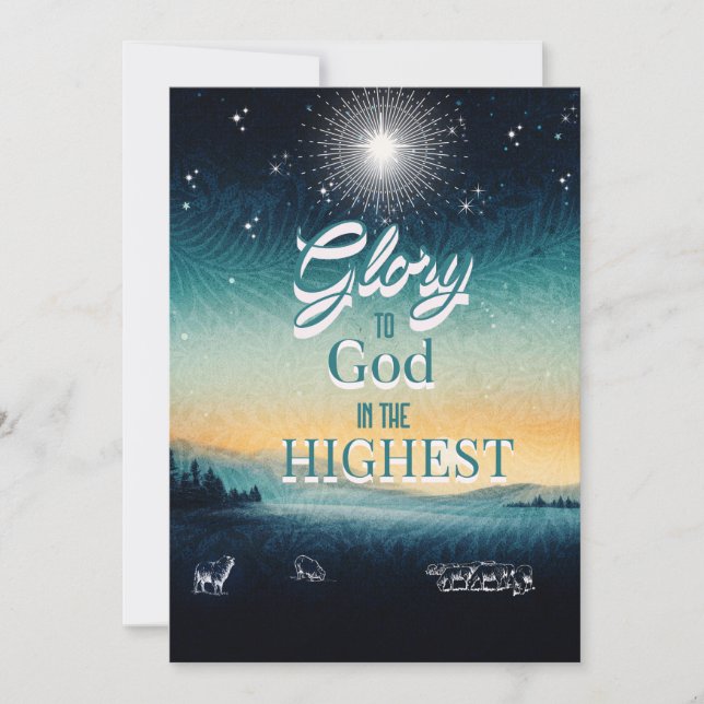 Christian Christmas Card with Star and Scripture (Front)