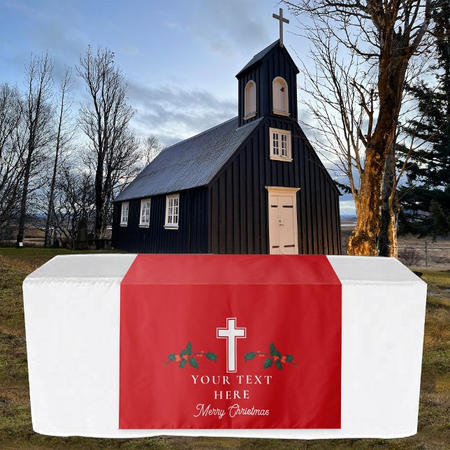 Christian Christmas Church Events Table Runner Tapestry (Christian Christmas Church Events Table Runner Tapestry)
