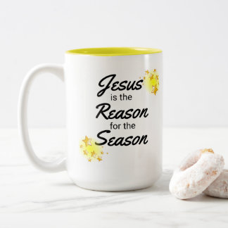 Christian Christmas Coffee Mug, Christian Holiday, Two-Tone Coffee Mug