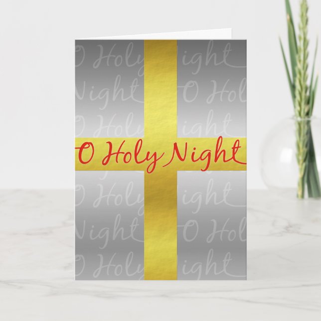 Christian Christmas Cross Religious Personalised Holiday Card (Front)