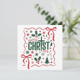 Christian Christmas Cross Sign Jesus Christ Faith Holiday Card
