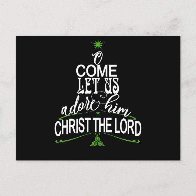 Christian Christmas Gifts For Men & Women O Come Postcard (Front)