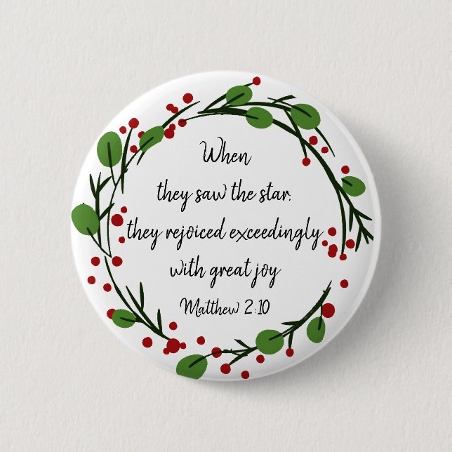 Christian Christmas Inspirational  Scripture 6 Cm Round Badge (Front)