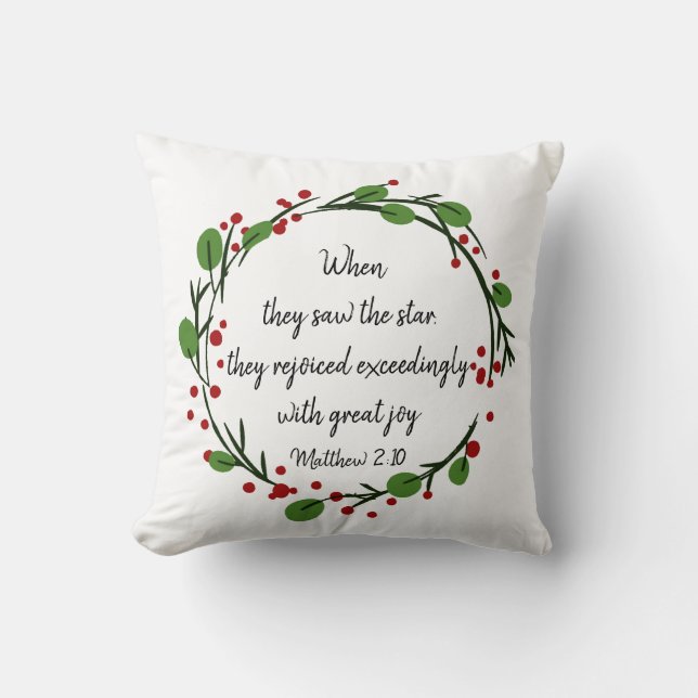 Christian Christmas Inspirational  Scripture Cushion (Front)