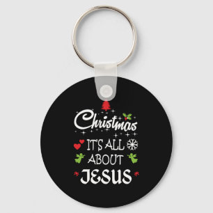Christian Christmas - It's All About Jesus T-Shirt Key Ring