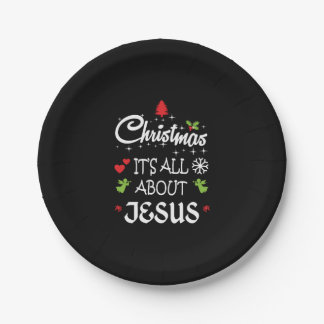 Christian Christmas - It's All About Jesus T-Shirt Paper Plate