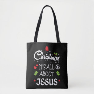 Christian Christmas - It's All About Jesus T-Shirt Tote Bag