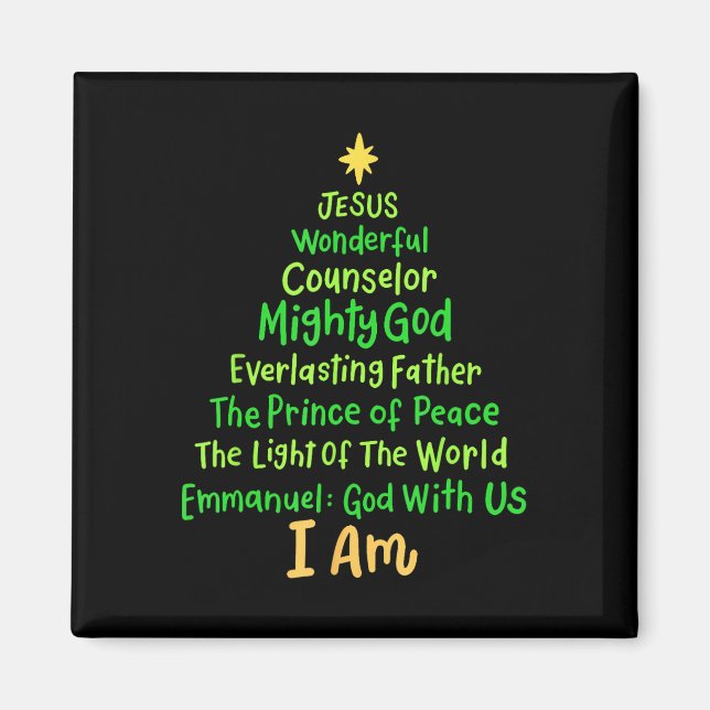 Christian Christmas Jesus Bible Christmas Tree  Magnet (Front)