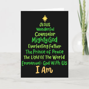 Christian Christmas Jesus Bible Names Xmas Tree Sh Card
