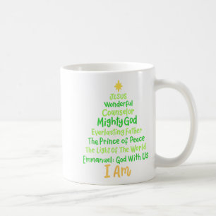 Christian Christmas Jesus Bible Names Xmas Tree Sh Coffee Mug