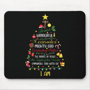 Christian Christmas Jesus Bible Names Xmas Tree Sh Mouse Pad