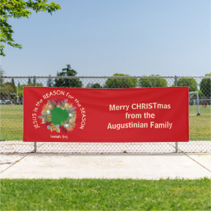 Christian Christmas JESUS IS THE REASON Red Banner
