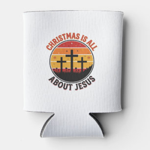 Christian Christmas Jesus Sunset Cross T-Shirt Des Can Cooler