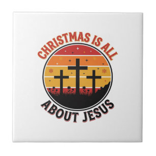 Christian Christmas Jesus Sunset Cross T-Shirt Des Ceramic Tile