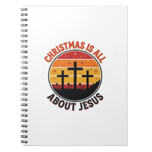 Christian Christmas Jesus Sunset Cross T-Shirt Des Notebook