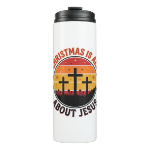Christian Christmas Jesus Sunset Cross T-Shirt Des Thermal Tumbler