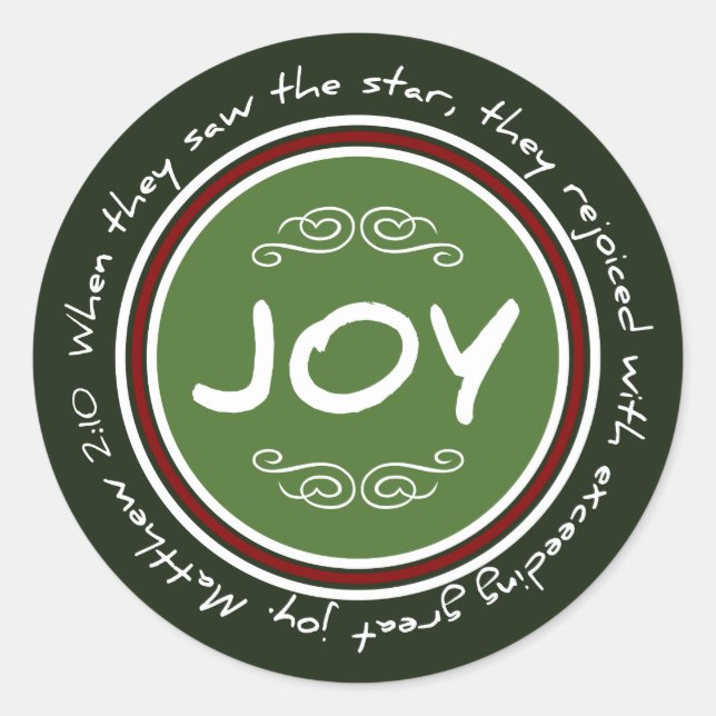 Christian Christmas Joy Bible Verse Stickers (Front)