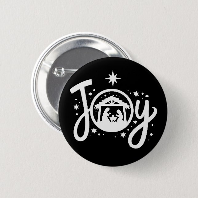 Christian Christmas Joy Jesus Nativity Scene Faith 6 Cm Round Badge (Front & Back)