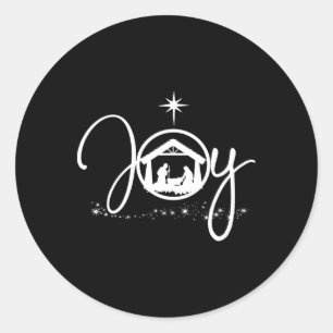 Christian Christmas Joy Jesus Nativity Scene Faith Classic Round Sticker