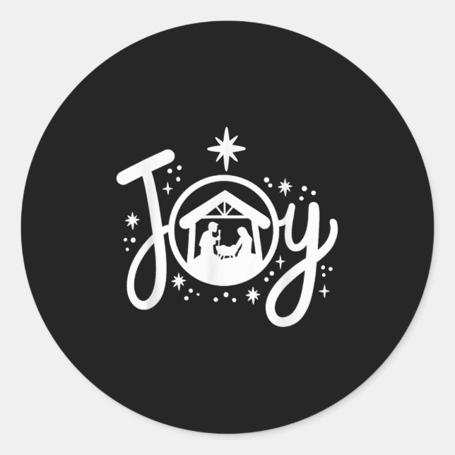 Christian Christmas Joy Jesus Nativity Scene Faith Classic Round Sticker (Front)