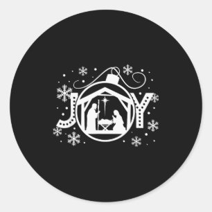 Christian Christmas Joy Jesus Nativity Scene Faith Classic Round Sticker