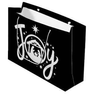 Christian Christmas Joy Jesus Nativity Scene Faith Large Gift Bag