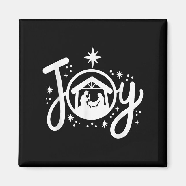 Christian Christmas Joy Jesus Nativity Scene Faith Magnet (Front)