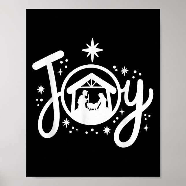 Christian Christmas Joy Jesus Nativity Scene Faith Poster (Front)