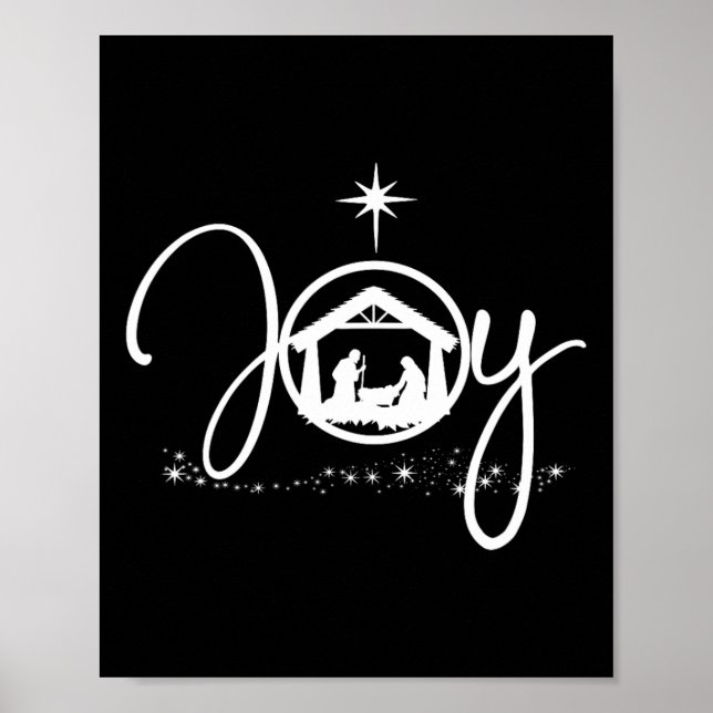 Christian Christmas Joy Jesus Nativity Scene Faith Poster (Front)