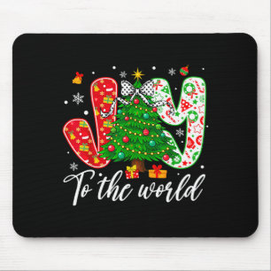 Christian Christmas Joy To The World Christmas Tre Mouse Pad