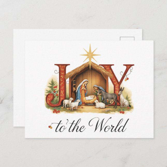 Christian Christmas Joy to the World: The Story Be Postcard (Front/Back)