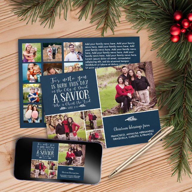 Christian Christmas Luke 2 Multiple Photo Holiday Card (Christian Christmas Luke 2 Multiple Photo Holiday Card)