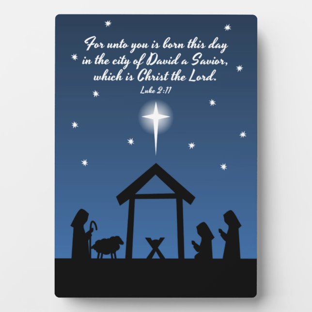 Christian Christmas Nativity Scene Design / Verse Plaque (Front)