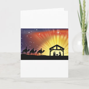 Christian Christmas Nativity Scene Holiday Card