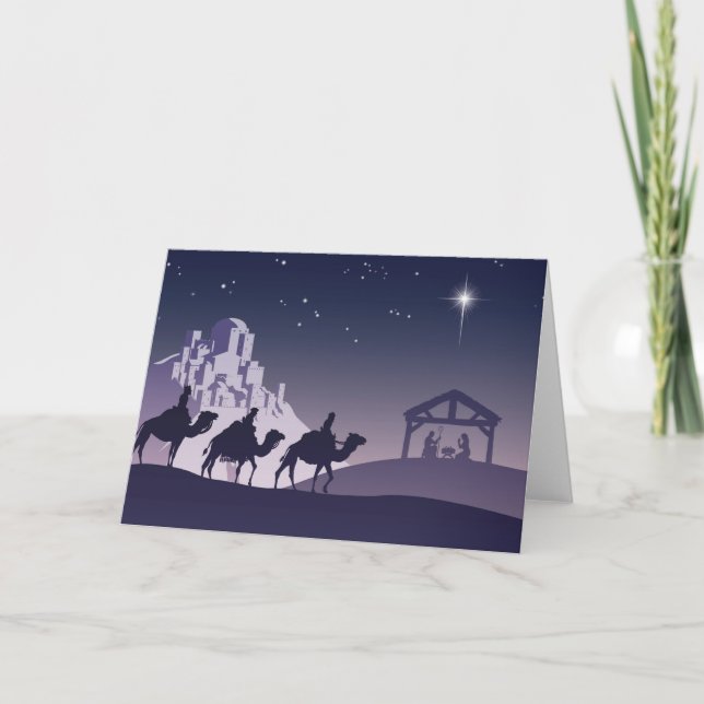 Christian Christmas Nativity Scene Holiday Card (Front)