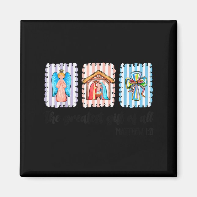 Christian Christmas Nativity Scene Jesus Faith Bel Magnet (Front)