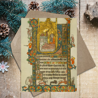 Christian Christmas Nativity Scene Mediaeval Postcard