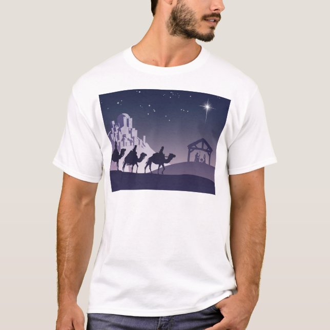 Christian Christmas Nativity Scene T-Shirt (Front)