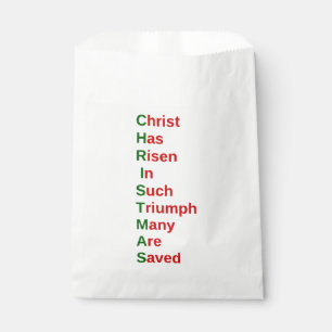 christian christmas religious jesus acrostic  favour bag
