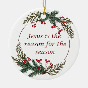 Christian Christmas Scripture Dated Custom Ceramic Ornament
