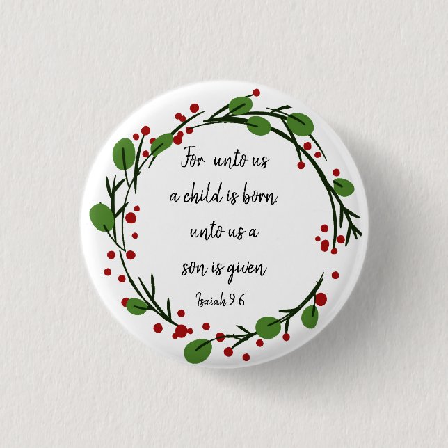 Christian Christmas Scripture Inspirational Verse 3 Cm Round Badge (Front)