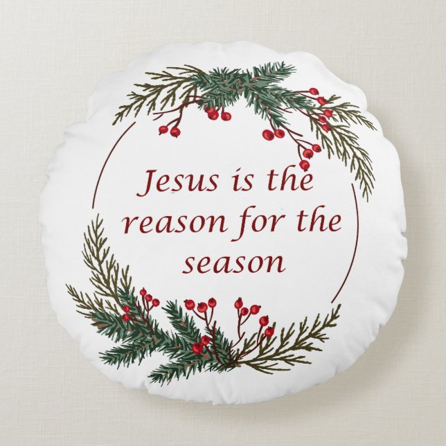 Christian Christmas Scripture  Round Cushion (Front)