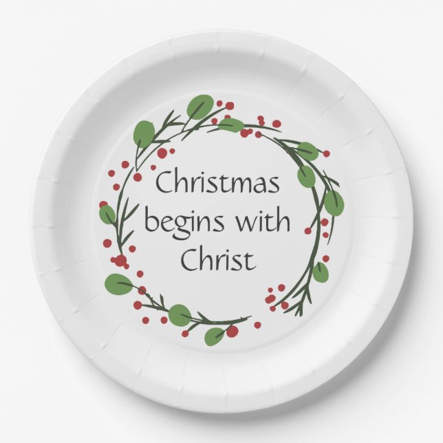 Christian Christmas Scripture  Scripture Paper Plate (Front)